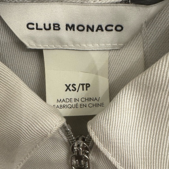 Club Monaco Off White Collared Zip Front Women's Blouse (NWT) - Picture 8 of 10